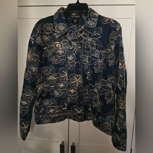 Nu Influence Embroidered Denim Jacket Size M